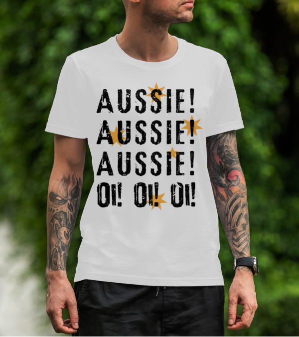 Aussie Aussie Aussie Oi Oi Oi With Southern Cross Stars T-Shirt
