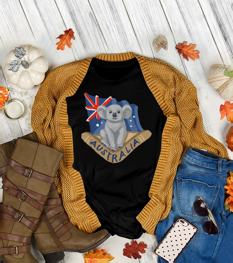Australia Flag Koala Boomerang T-Shirt