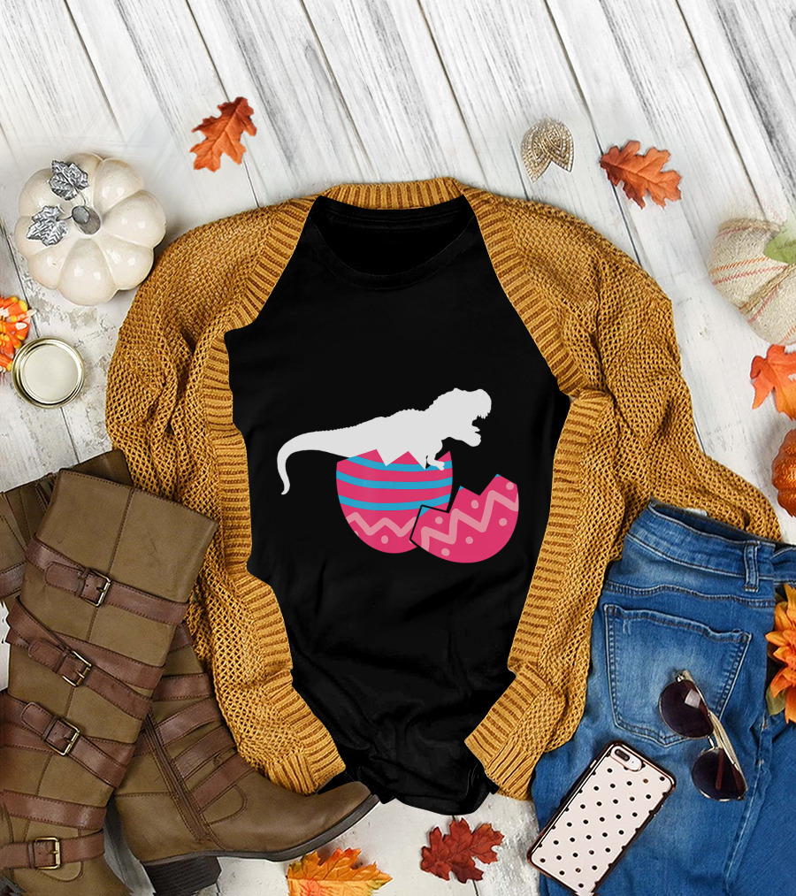 Easter Egg Dinosaur Funny Rex T-Shirt