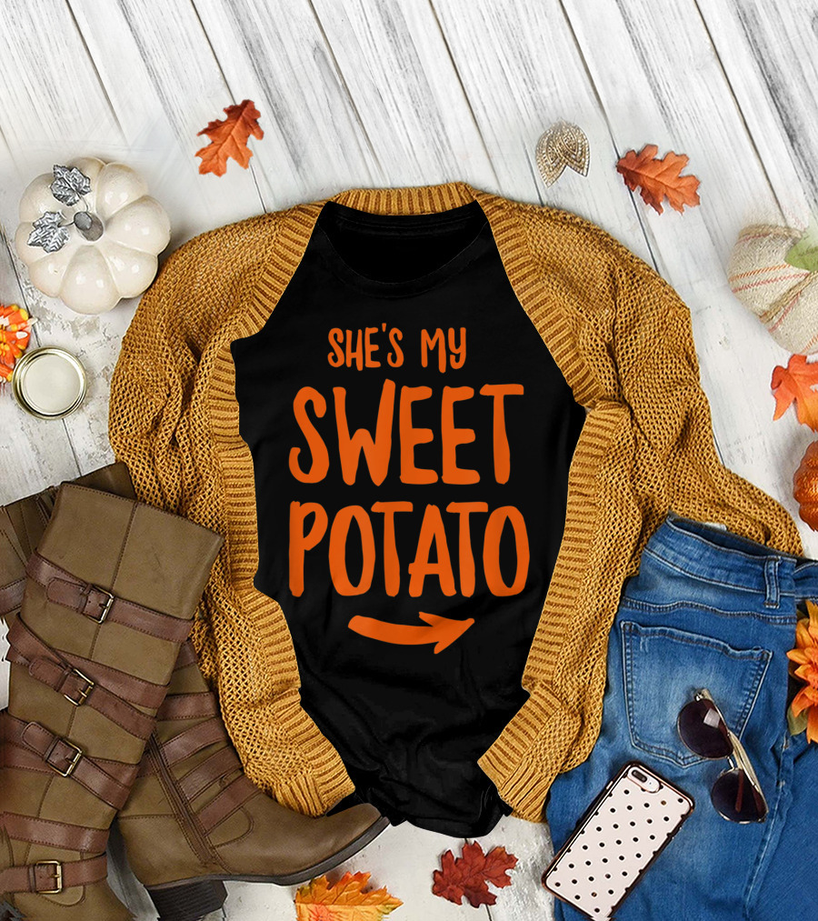 She's My Sweet Potato Thanksgiving Couple Arrow T-Shirt