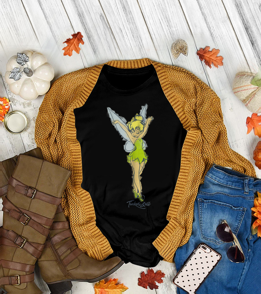 Disney Tinker Bell Watercolor Sketch Peter Pan T-Shirt