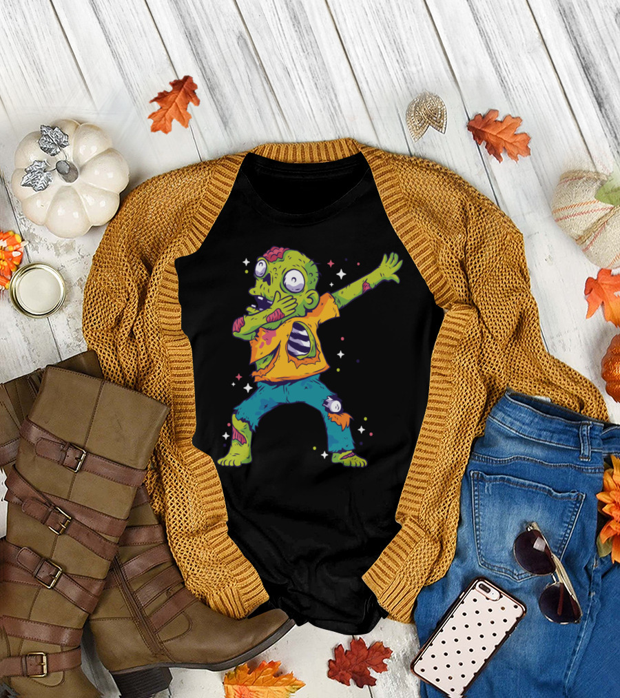 Dabbing Zombie Halloween Girls Dab Funny Costume T-Shirt