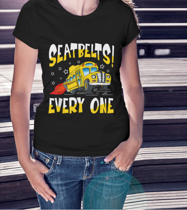 Seatbelts Everyone Magic School Bus Flying Adventure T-Shirt