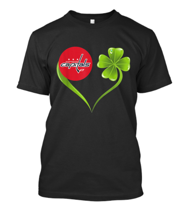 St Patrick Day Shamrock Heart Washington Capitals Hockey Team T-Shirt