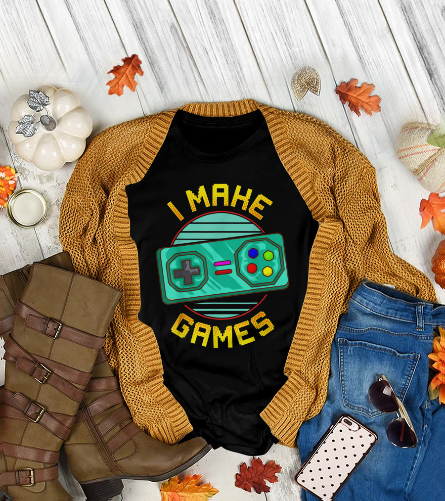 I Make Games Video Game Developers Retro Controller T-Shirt