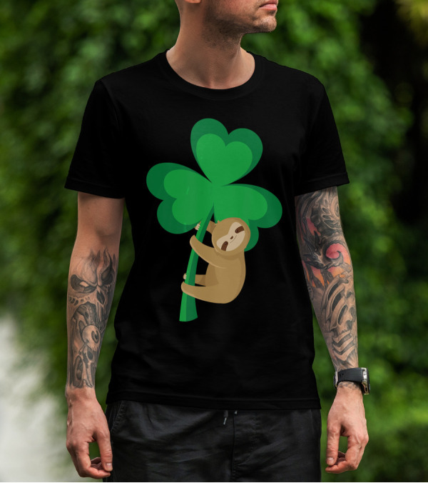 Sloth With Shamrock St Patrick's Day And Children T-Shirt