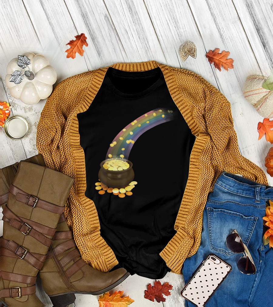 St Patrick's Day Rainbow Pot Of Gold T-Shirt