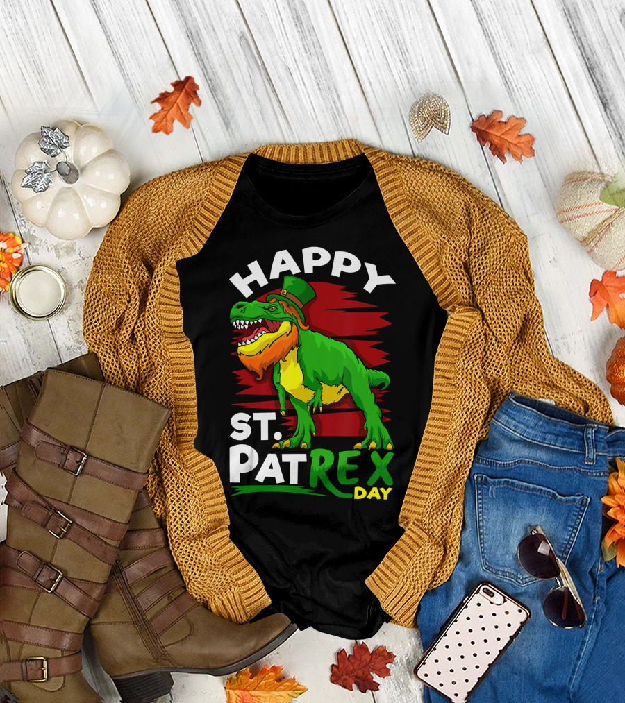 Happy St. Patrex Day T Rex Dinosaur St Patrick's Day T-Shirt