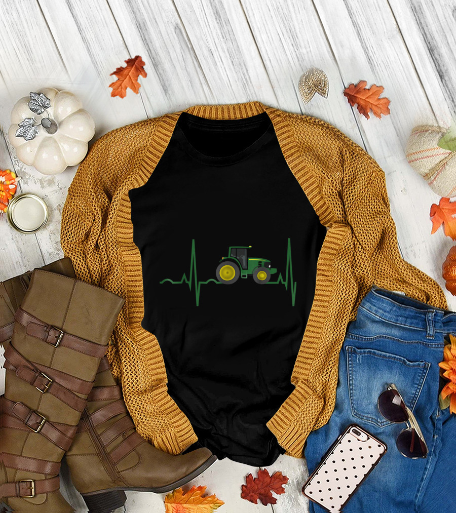 Tractor Heartbeat Best for Farmers T-Shirt
