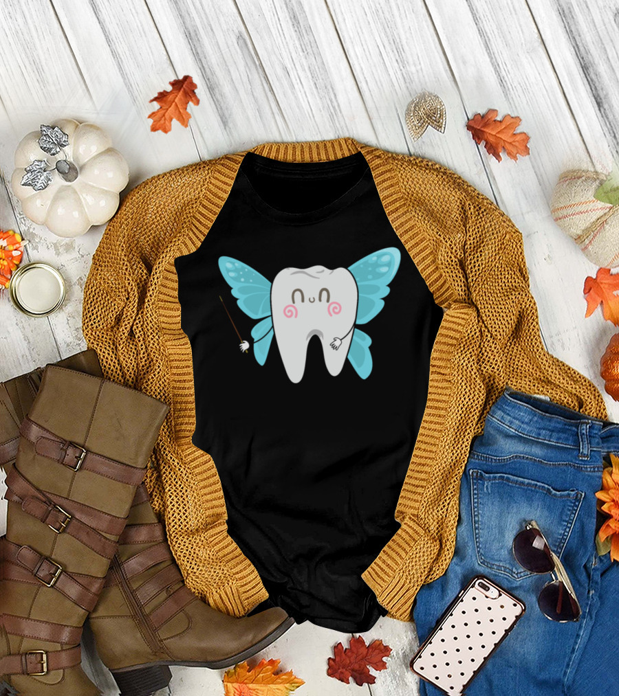 Tooth Fairy Dental Assistant Dentist with Cute Tooth Fairy T-Shirt