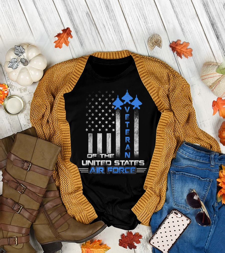 Veteran United States Air Force USAF Flag Jets T-Shirt