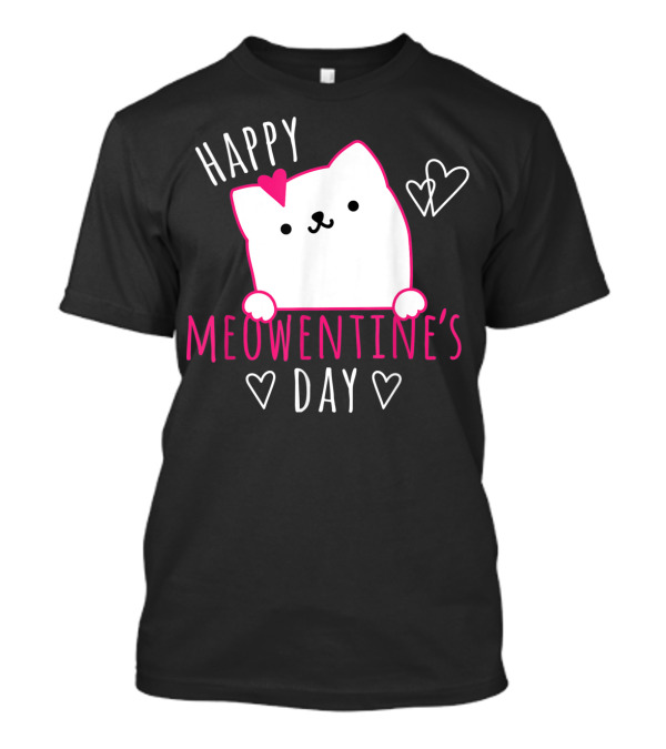 Happy Meowentine's Day Cute Cat Valentines Day For Girls Kitty T-Shirt