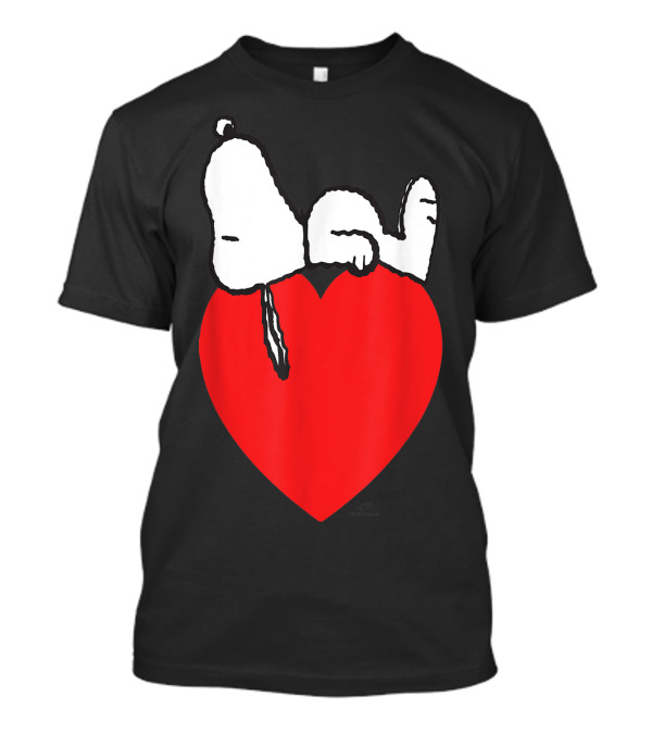 Peanuts Snoopy Lying On Red Heart T-Shirt