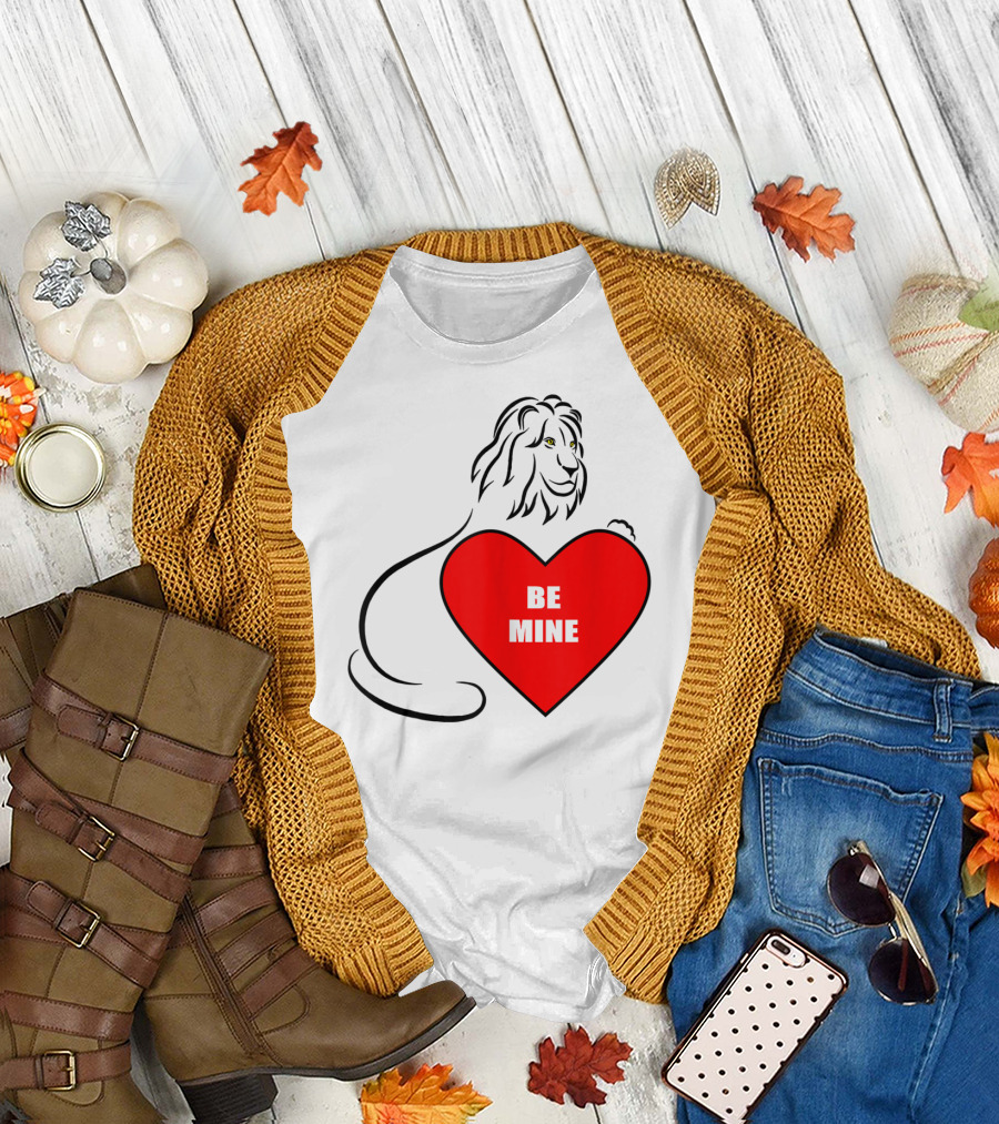 Be Mine Cute Lion Valentine's Day T-Shirt
