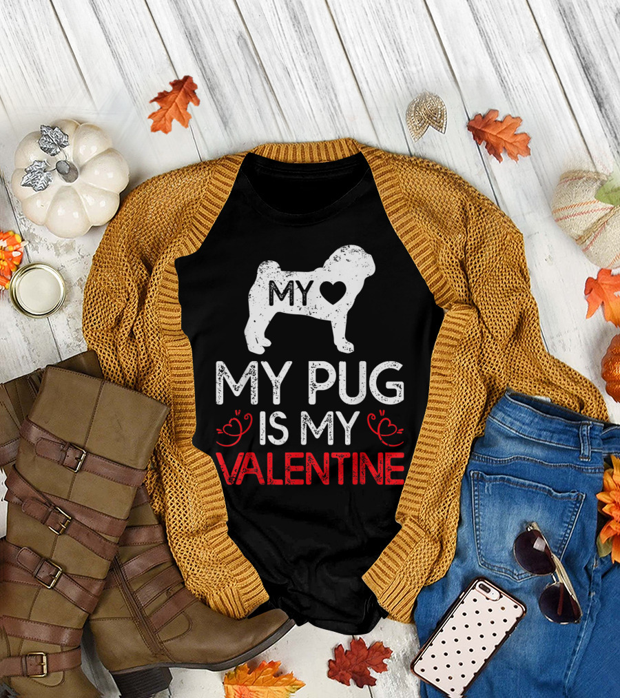 My Heart My Pug Is My Valentine T-Shirt