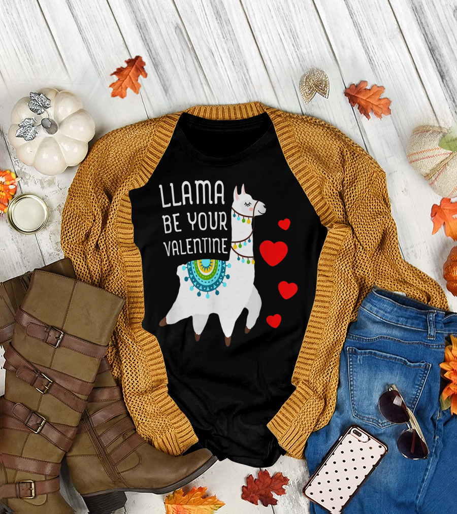 Valentine's Day Llama Be Your Valentine T-Shirt