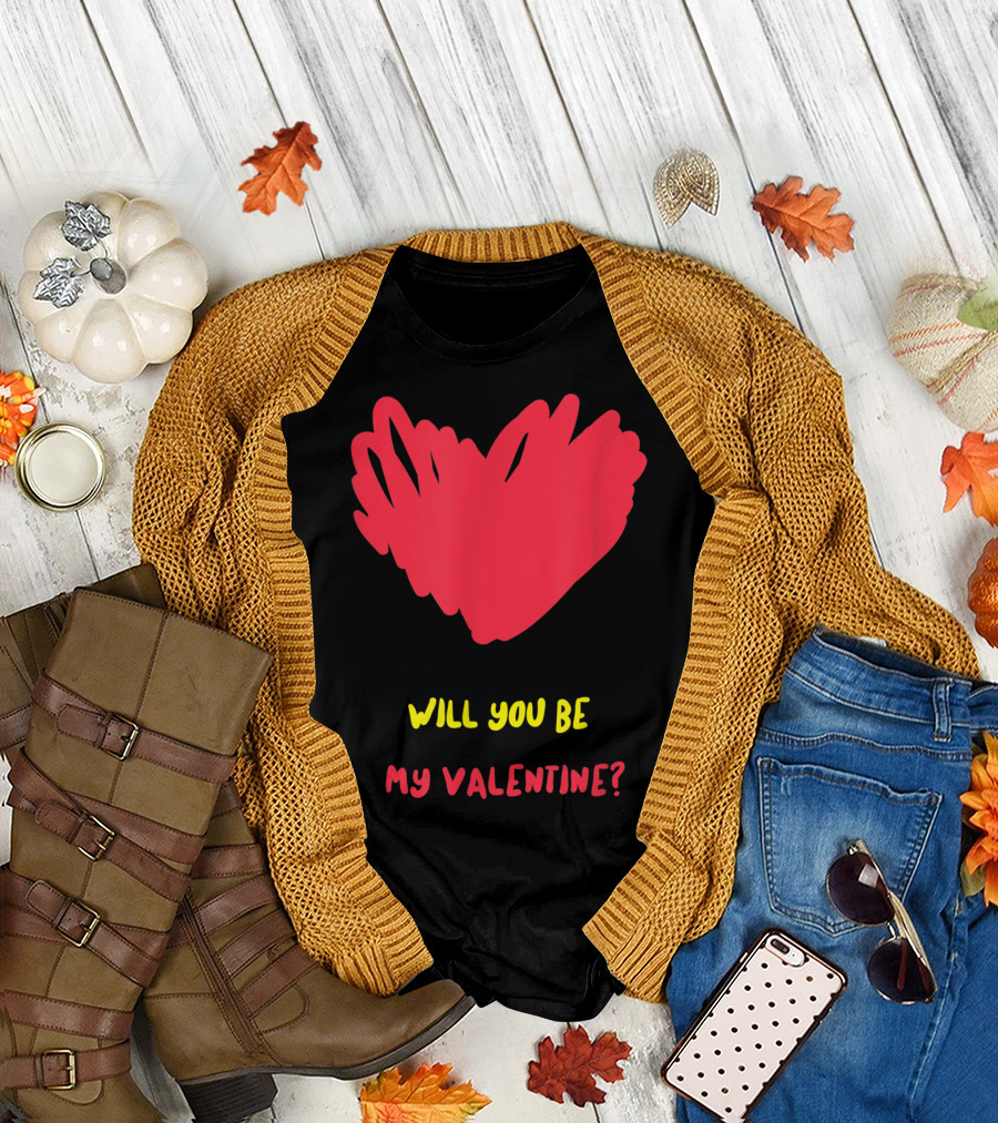 Will You Be My Valentine Heart Romantic Special T-Shirt