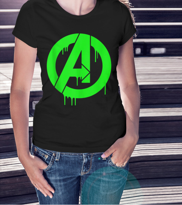 Marvel Avengers Dripping Neon Green T-Shirt