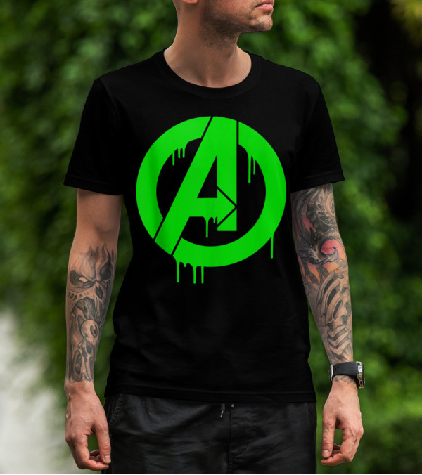 Marvel Avengers Dripping Neon Green T-Shirt