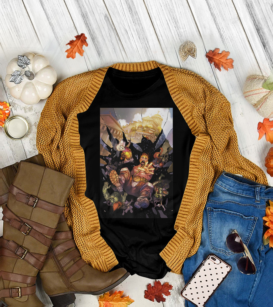 Marvel Comixology Avengers Issue 1 Of 10 Comic Art Featuring Hercules and Mythical Elements T-Shirt