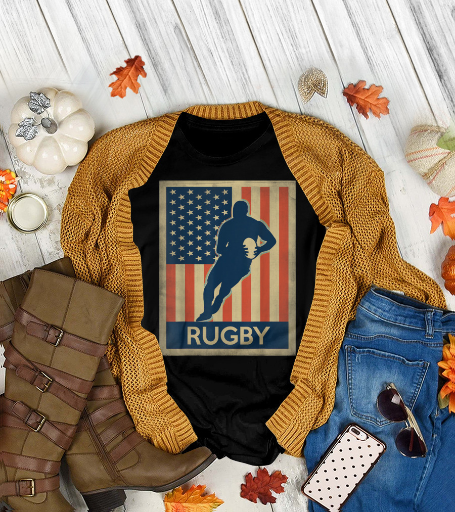 Rugby American Flag T-Shirt