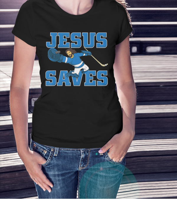 Jesus Saves Hockey Goalie Fun T-Shirt