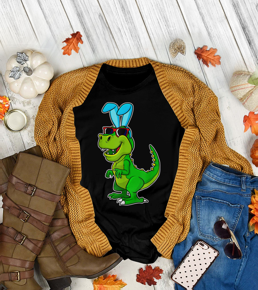 T Rex Easter Bunny Funny Dinosaur Boys T-Shirt