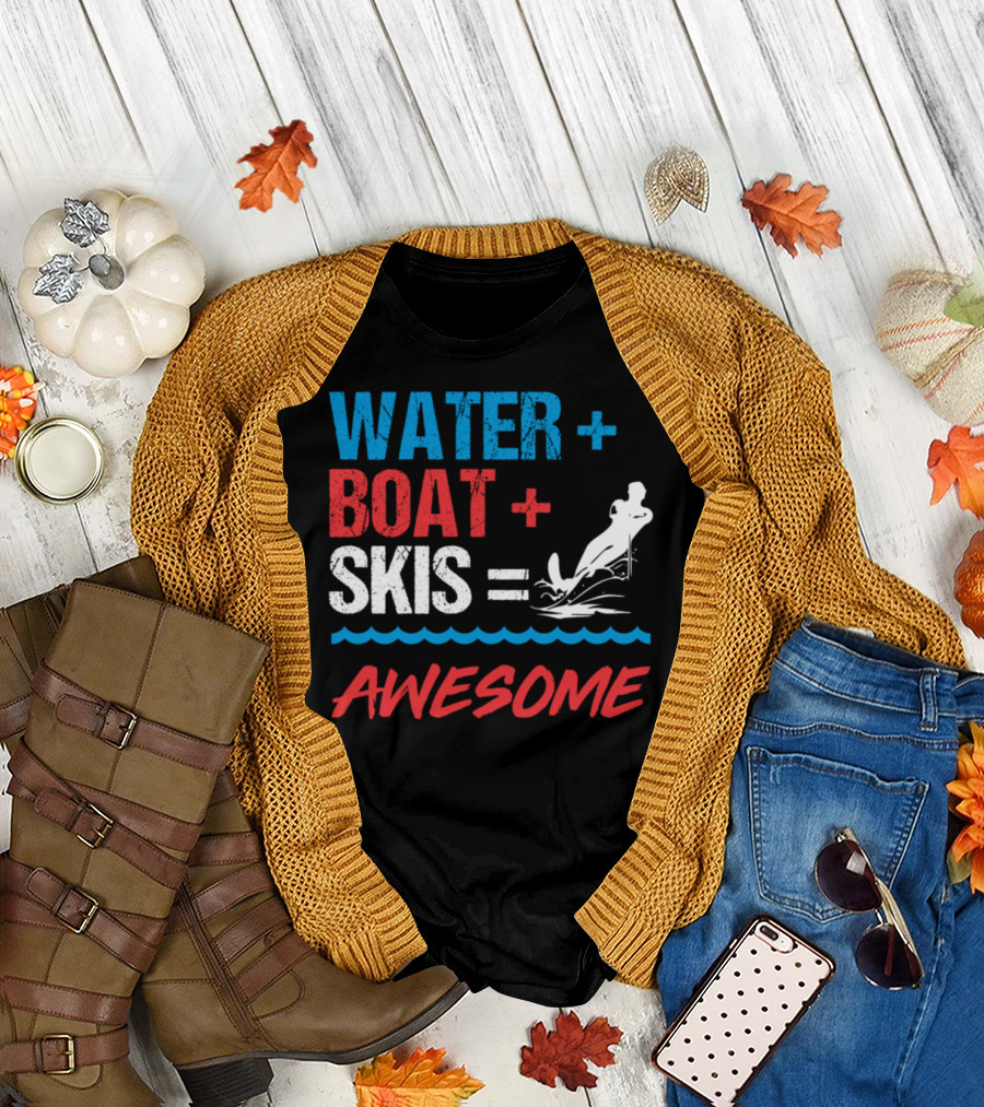 WATER BOAT SKIS AWESOME T-Shirt