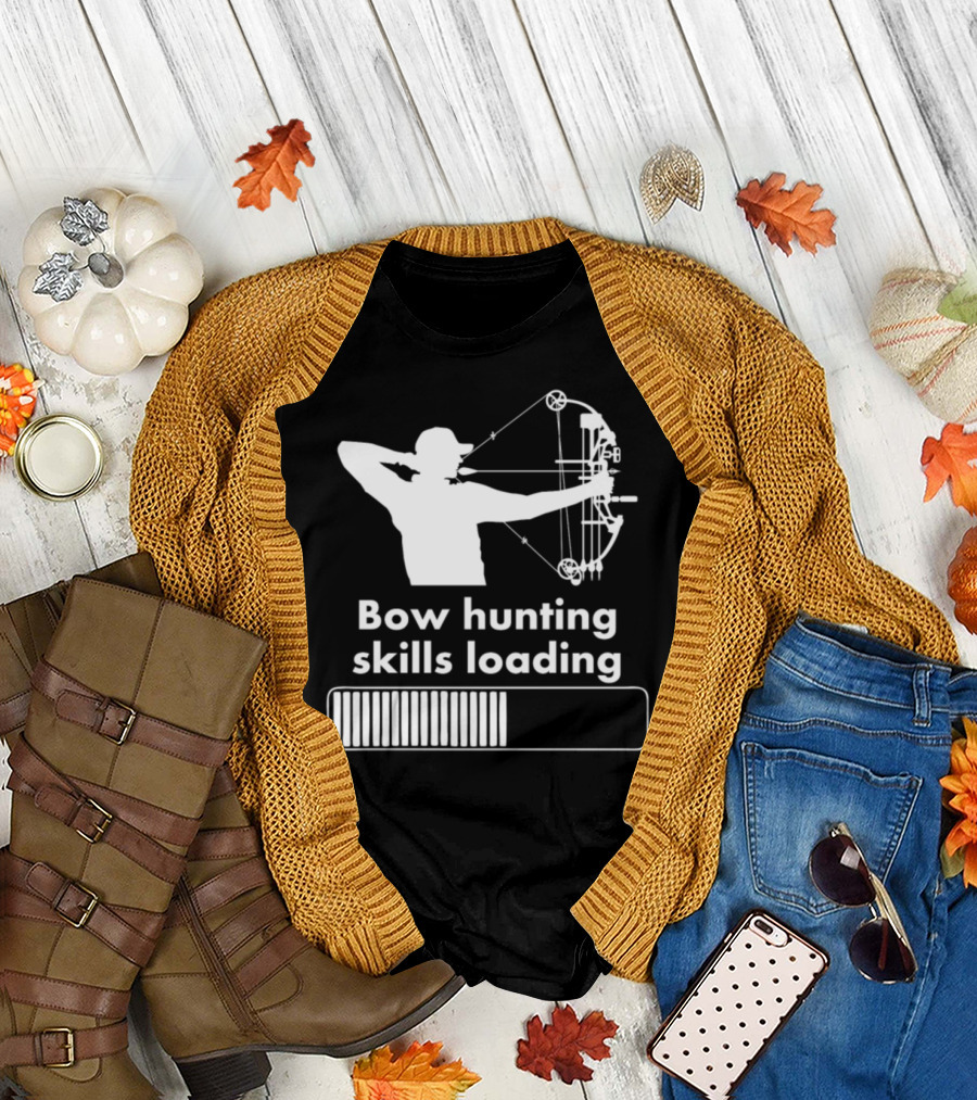 Bow Hunting Skills Loading Archer Silhouette Progress Bar T-Shirt