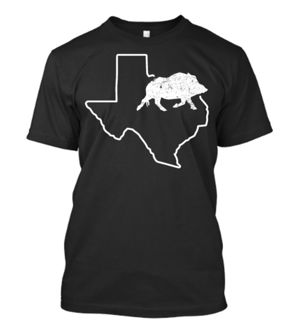 Feral Hogs Javelina Hog Texas Wild Boar State Outline T-Shirt