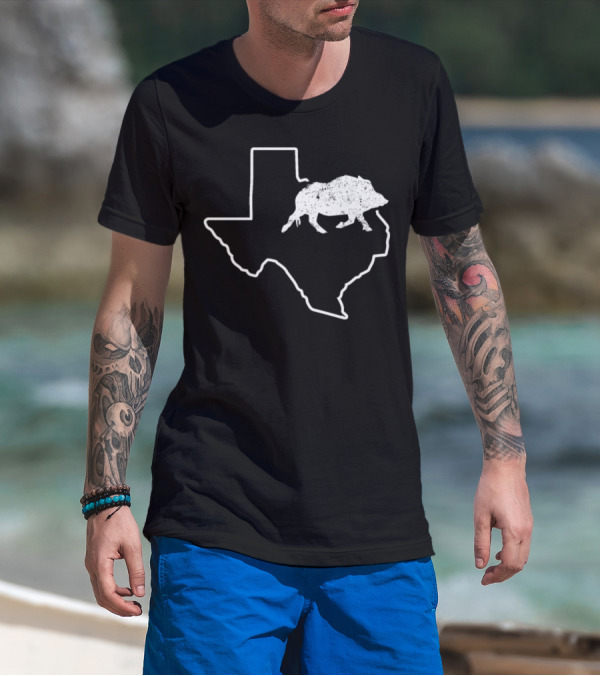Feral Hogs Javelina Hog Texas Wild Boar State Outline T-Shirt