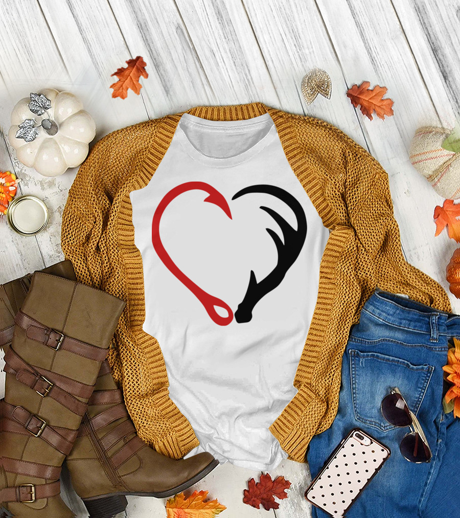 Hunting Heart Hook and Antler Fusion T-Shirt