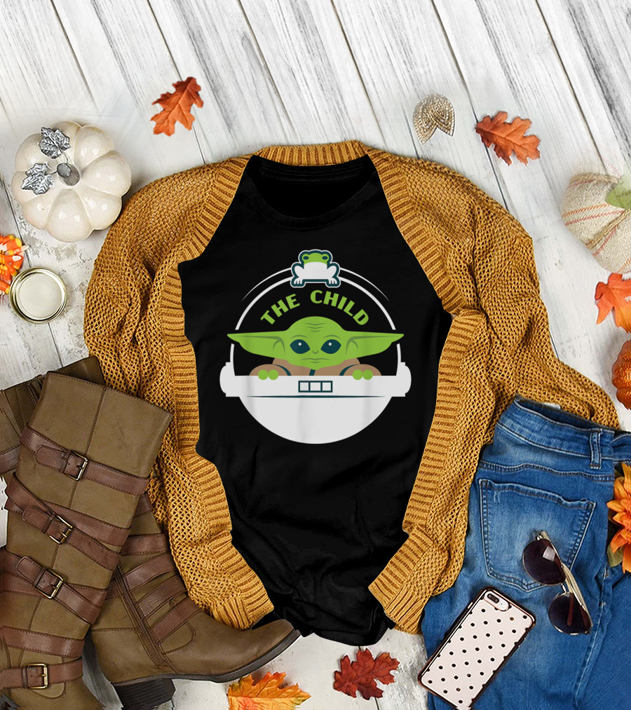 The Child Floating Star Wars The Mandalorian Frog T-Shirt