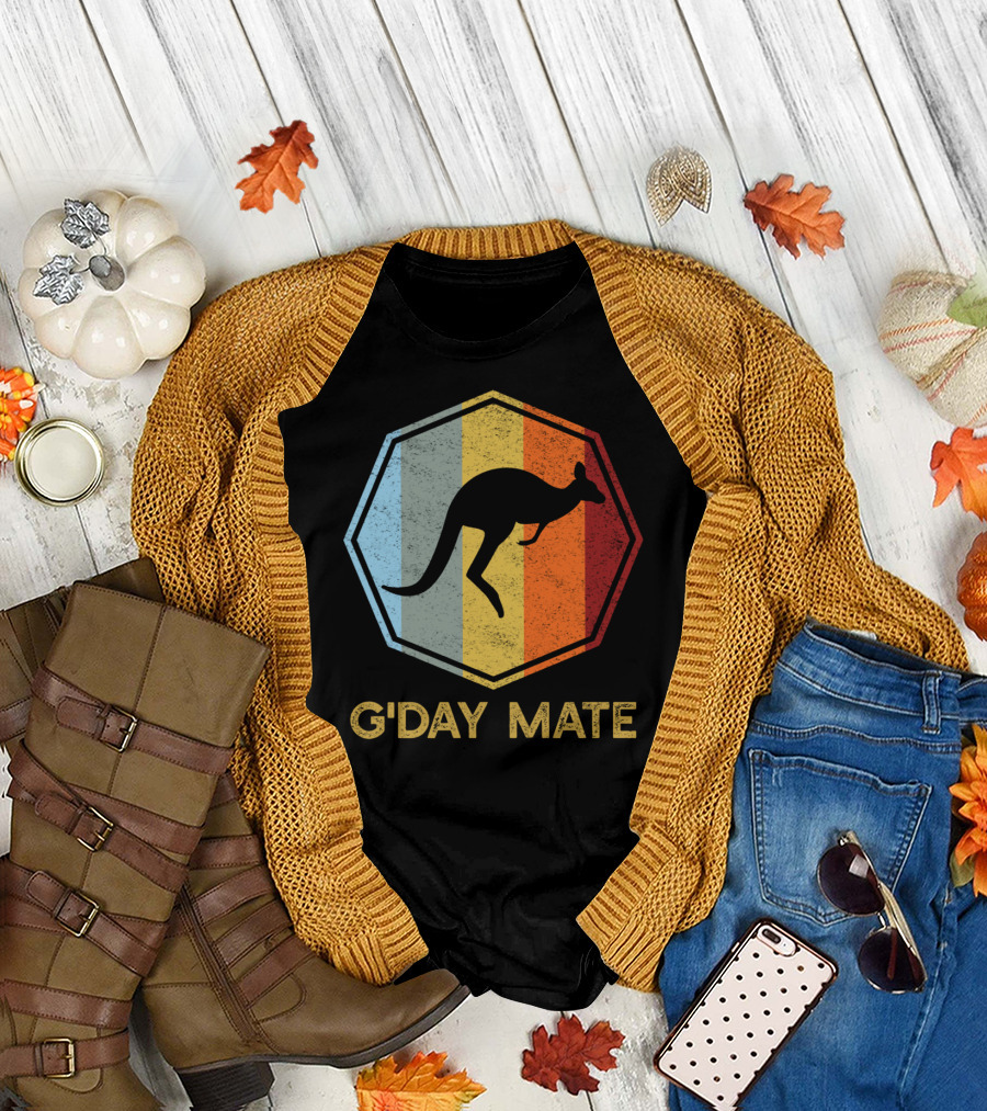 Australia G'day Mate Kangaroo Retro T-Shirt