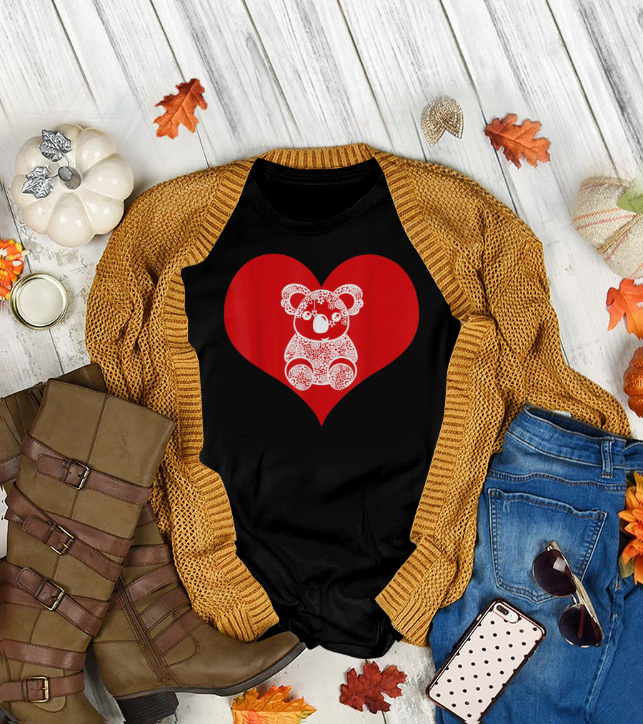 Koala Bear Heart Love Valentines Day Koalas T-Shirt