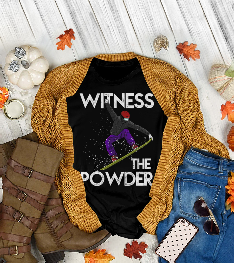 Witness The Powder Snowboarder Jumping In Action T-Shirt