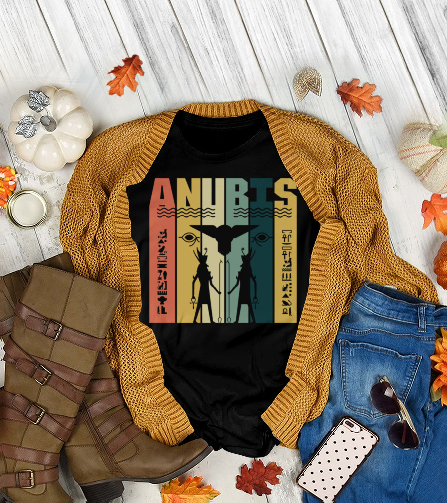 Anubis Ancient Egypt God Mythology Symbolic Figures Hieroglyphs T-Shirt