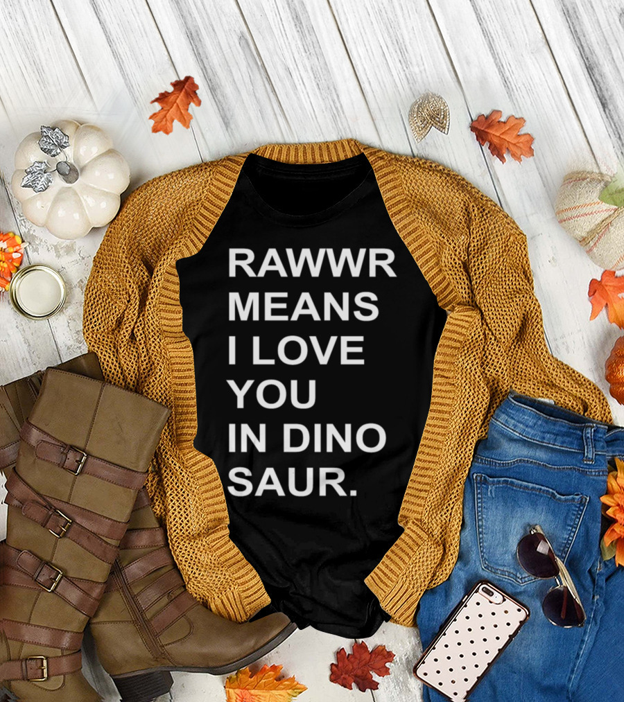 RAWWR Means I Love You in Dinosaur Dino Prehistoric Tim T-Shirt