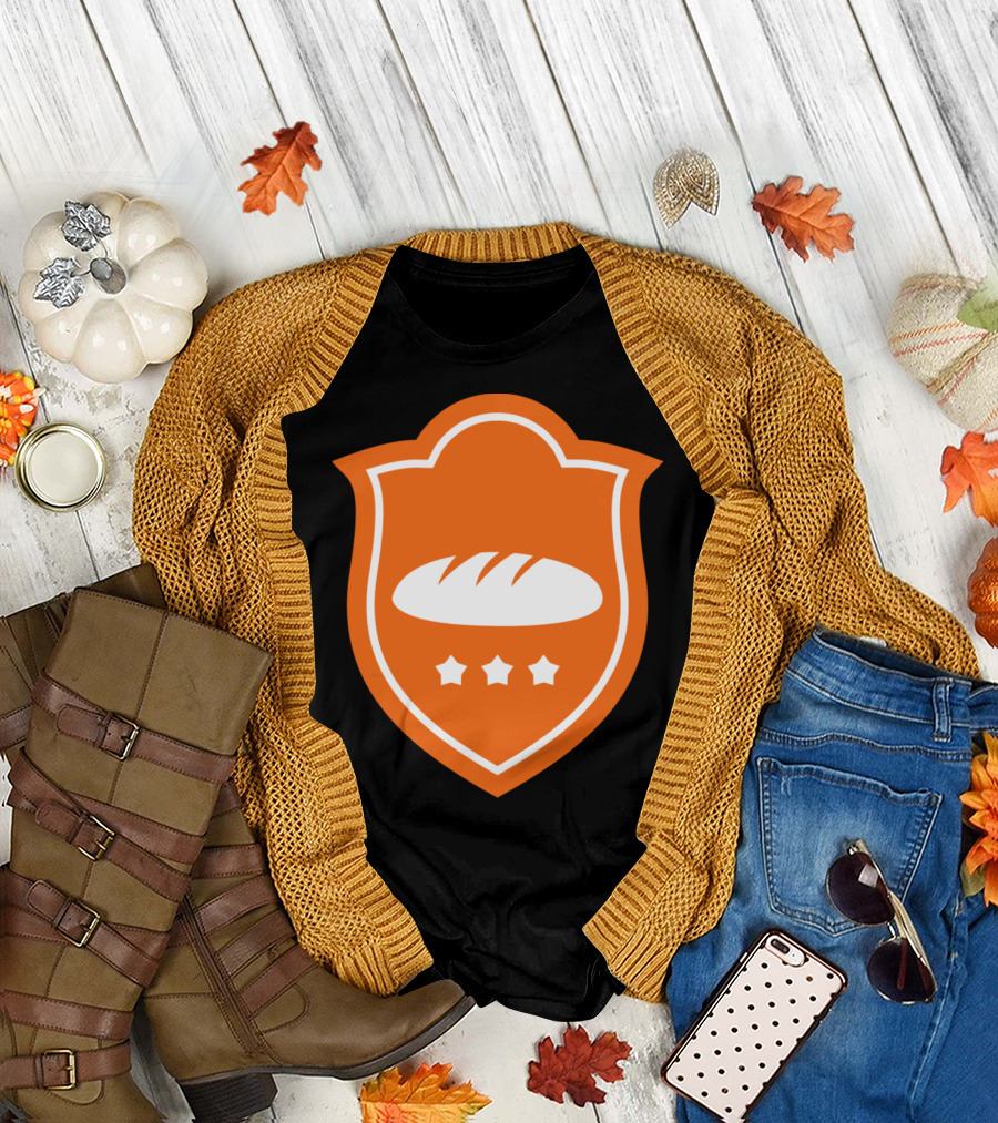 Baker Bread Loaf Emblem Shield with Stars T-Shirt