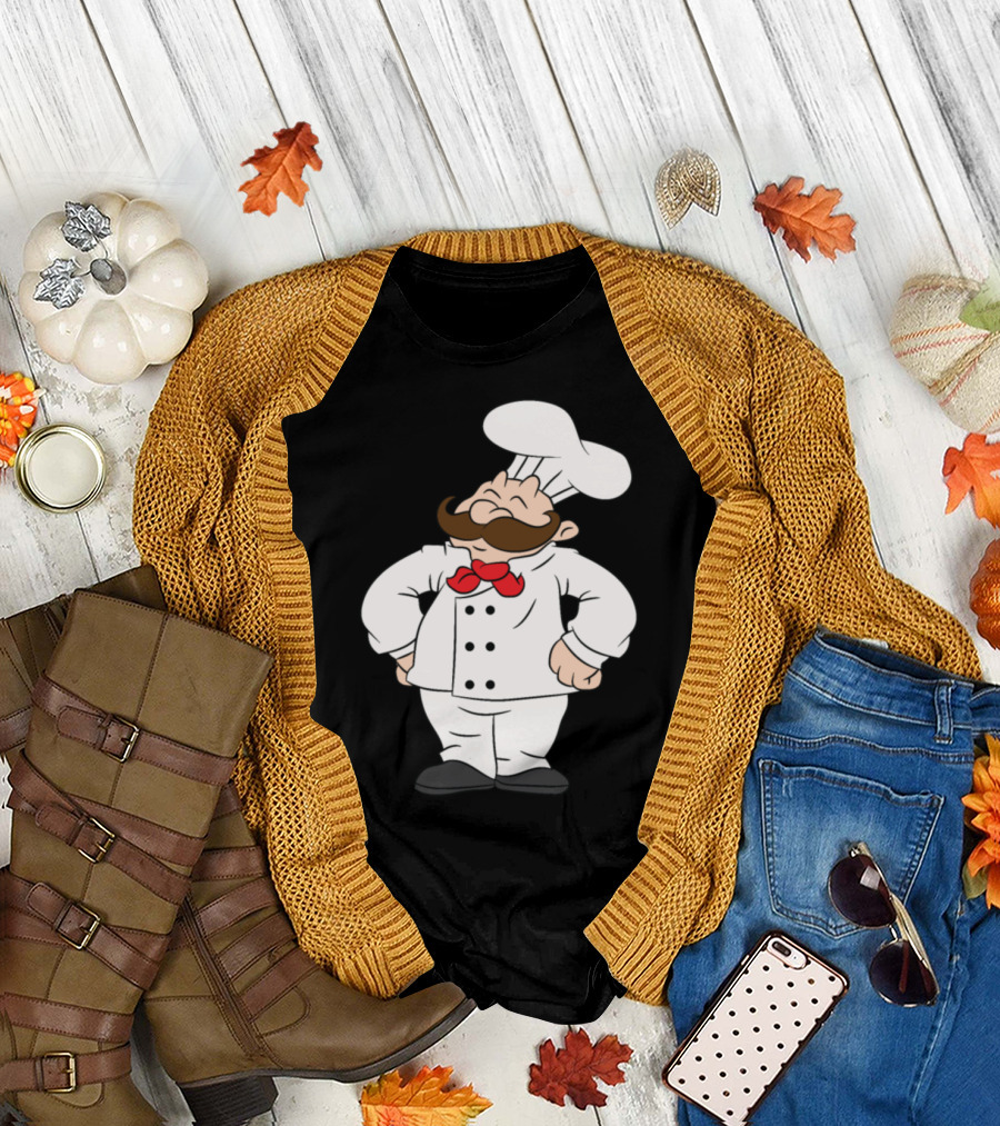 Chef Chef Chef Pizza Maker Baker Moustache T-Shirt