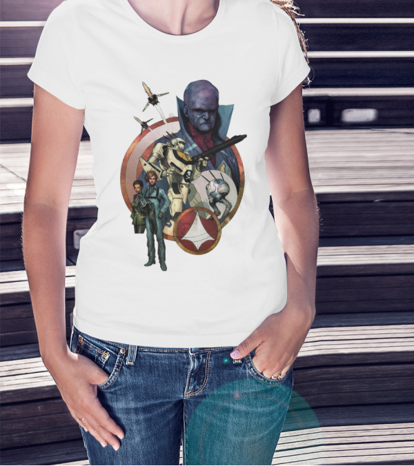 Robotech RBT Roy Fokker Lisa Hunter Zentraedi Logo Battle T-Shirt