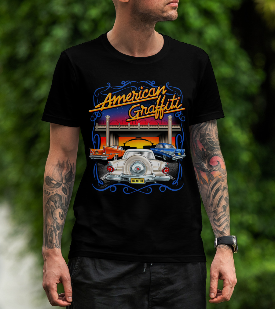 American Graffiti Classic Cars Scene T-Shirt