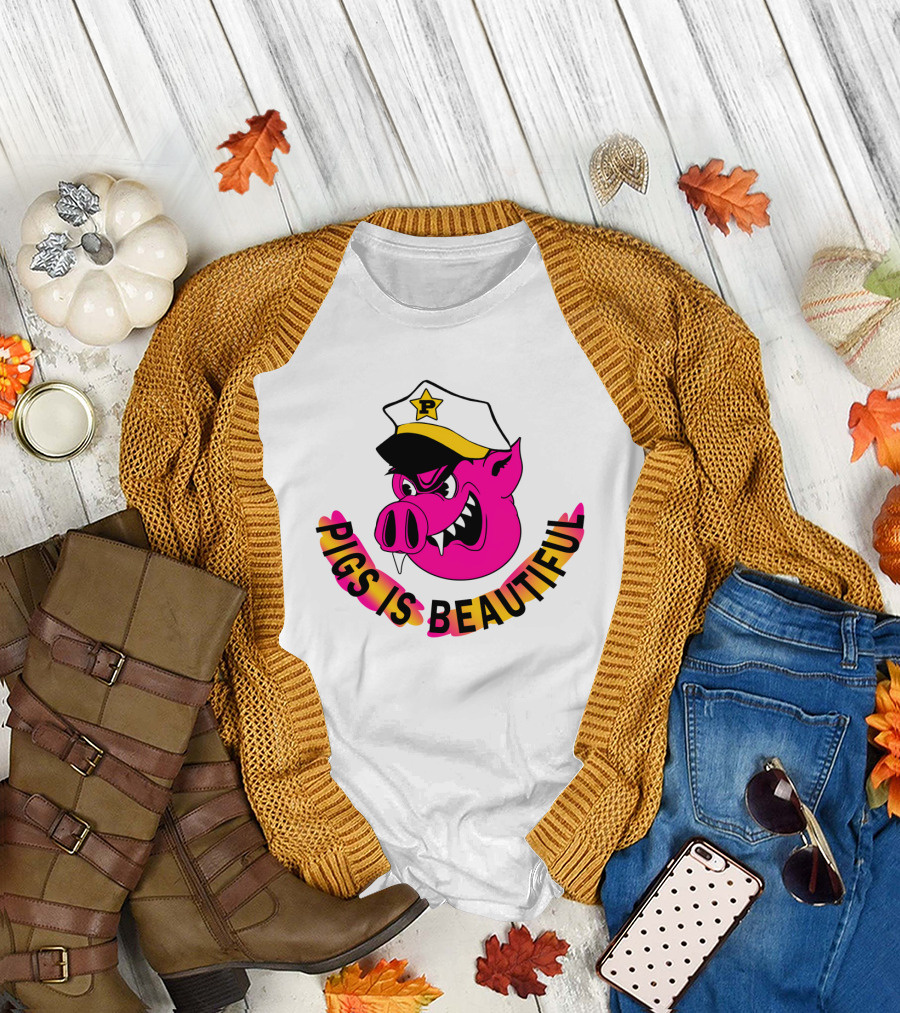Captain Spaulding Pink Pig with Hat Pigs Is Beautiful T-Shirt