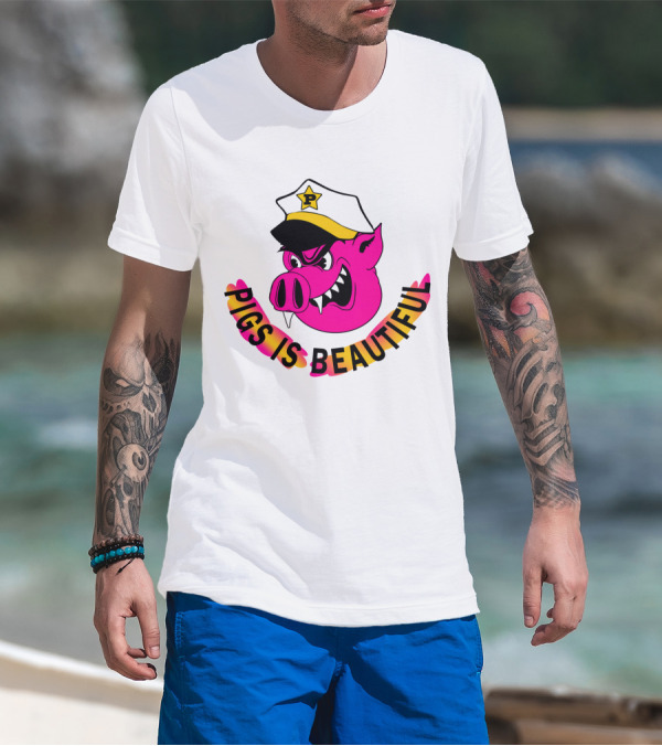 Captain Spaulding Pink Pig With Hat Pigs Is Beautiful T-Shirt