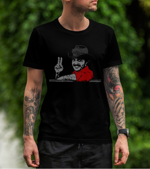 Smokey And The Bandit Burt Reynolds Peace Sign Red T-Shirt