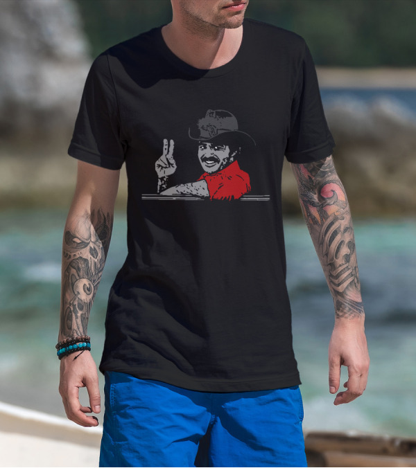 Smokey And The Bandit Burt Reynolds Peace Sign Red T-Shirt