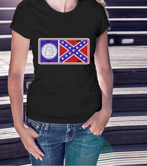 Smokey And The Bandit Georgia State Confederate Flag License Plate 1776 T-Shirt