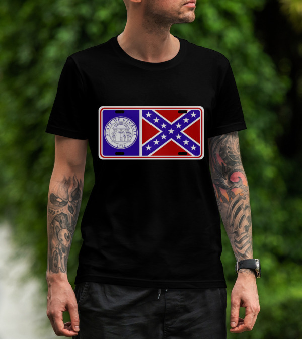 Smokey And The Bandit Georgia State Confederate Flag License Plate 1776 T-Shirt