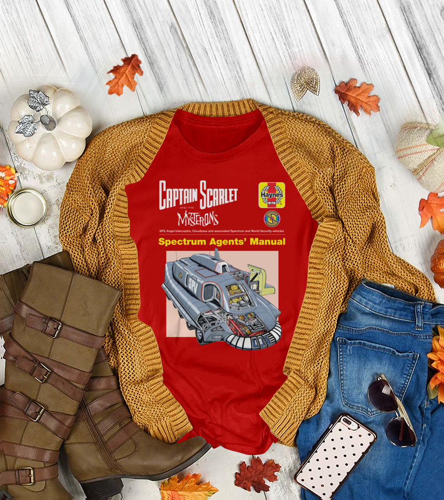 Captain Scarlet and the Mysterons Spectrum Agents' Manual SPV Haynes Cloudbase Spectrum World Security Vehicles T-Shirt