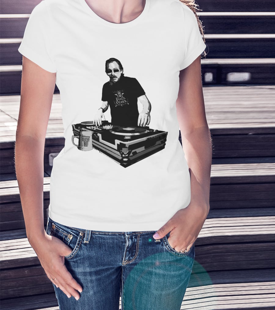 DJ Fever Black Death Coffee Turntable Maven T-Shirt